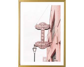 New Orleans Art French Quarter Pink Poster Print Wall Decor