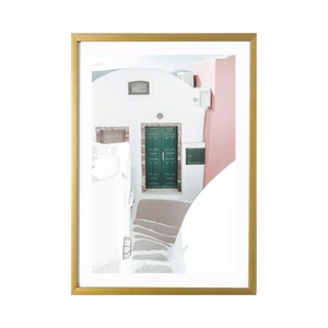 Santorini Greece Wall Art Room Decor Green Door Travel Prints