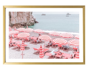 Italy Wall Art // Positano // Travel Wall Art // Living Room Decor // Italy Print // Italian Decor // Beach Photography // Umbrella Print