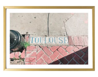 New Orleans Kunstdruck Toulouse Straßenschild Wanddekoration Fotografie