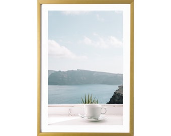 Santorini Greece Coffee Wall Art Kitchen Decor Photography Prints