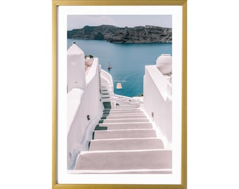 Santorini Greece Blue Wall Art Photography Print Room Decor