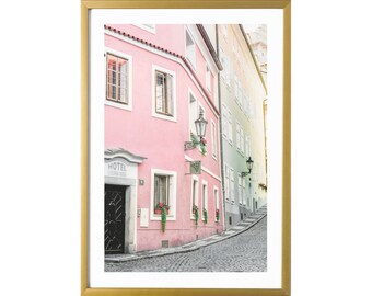 Pink Wall Decor Large Wall Art Prague Print Pastel Home Decor