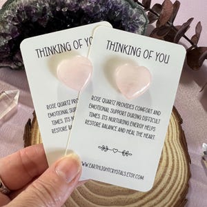 Rozenkwarts Thinking of You Crystal Heart - Rozenkwartskristal hart zakknuffel-token - Thinking of You Crystal Gift