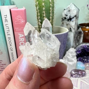 Clear Quartz A Grade Mini Crystal Cluster - Raw Clear Quartz Crystal Cluster - Natural Clear Quartz Cluster - Crystal Gift - CQ1