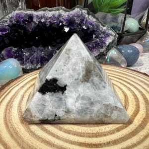 Rainbow Moonstone Crystal Pyramid - Polished Moonstone Pyramid Carving - Rainbow Moonstone Pyramid - Crystal Decor - RM6