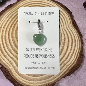 Green Aventurine Overcoming Nervousness Crystal Pet Collar Charm - Crystal Charm for Pets - Aventurine Crystal Healing Collar Charm for Pets