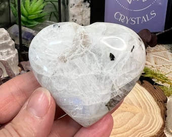 Rainbow Moonstone Crystal Heart - Moonstone Crystal Heart - Crystal Carving - Crystal Decor - Crystal Collection - RM9