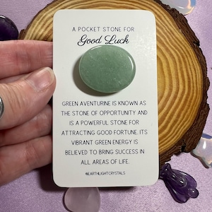 Green Aventurine Pocket Stone Crystal for Good Luck