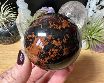 Mahogany Obsidian Crystal Sphere - Polished Mahogany Obsidian Crystal Sphere - Crystal Decor - Crystal Collection - MO7