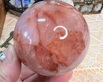 Fire Quartz Crystal Sphere - Polished Fire Quartz Crystal Ball - Polished Fire Quartz Sphere - Crystal Collection - FQ1