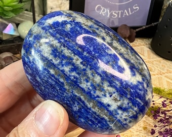 Lapis Lazuli Crystal Palm Stone - Lapis Lazuli Crystal Pebble - Lapis Lazuli Smooth Stone  - Crystal Collection - LL6