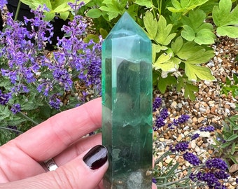 Green Fluorite Crystal Point - Green Fluorite Polished Crystal Point - Crystal Decor  - Crystal Collection - RF8