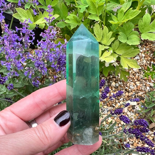 Green Fluorite Crystal Point - Green Fluorite Polished Crystal Point - Crystal Decor  - Crystal Collection - RF8