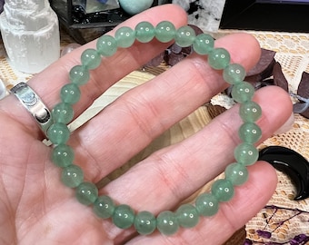 Green Aventurine Crystal Beaded Bracelet - Stretch Bracelet - Green Aventurine Crystal Bracelet - Crystal Jewellery - AV