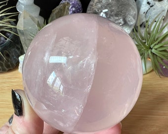 Rose Quartz Crystal Sphere - Polished Rose Quartz Crystal Ball - Pink Quartz Crystal Sphere - Crystal Decor - RQ4