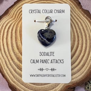 Sodalite Alleviating Panic Attacks Crystal Pet Collar Charm - Crystal Collar Charm for Pets - Sodalite Crystal Healing Collar Charm for Pets