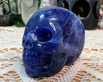 Sodalite Crystal Skull Carving - Sodalite Skull - Hand Carved Sodalite Skull - Crystal Skull - Crystal Decor - Crystal Gift - SD2