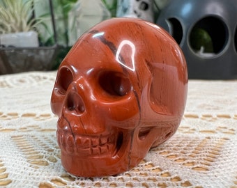 Red Jasper Crystal Skull Carving - Red Jasper Skull - Hand Carved Red Jasper Skull - Crystal Skull - Crystal Decor - Crystal Gift - RJ2