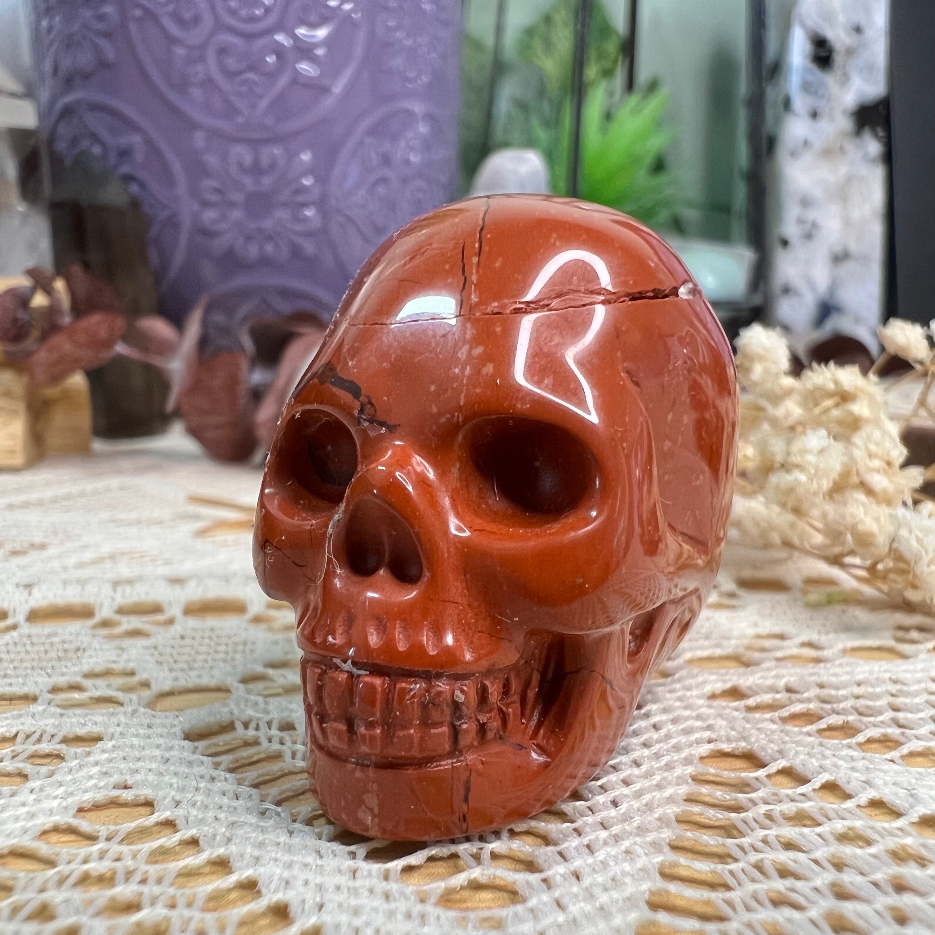 Red jasper skull - Etsy 日本