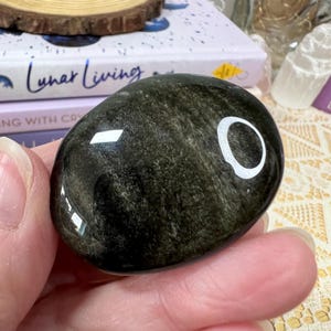 Gold Sheen Obsidian Crystal Smooth Stone - Polished Gold Sheen Obsidian Palm Stone - Crystal Point - Crystal Collection - GO2