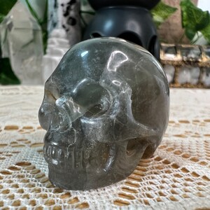 Fluorite Crystal Skull Carving - Fluorite Skull - Hand Carved Fluorite Skull - Crystal Skull - Crystal Decor - Crystal Gift - FL4