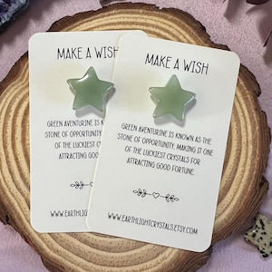 Groene Aventurijn Make A Wish Pocket Crystal Star - Aventurijn Crystal Star Good Luck Token - Crystal Gift - Pocket Crystal voor geluk