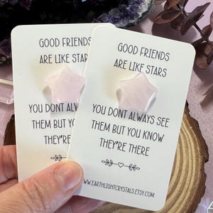 Rozenkwarts Good Friends Are Like Stars Crystal Pocket Star - Rose Quartz Crystal Star vriendschapspenning - Crystal Star Cadeau voor vriendschap
