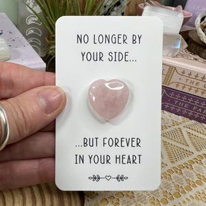 Cuore di cristallo di quarzo rosa, ricordo per la perdita di un animale domestico - Abbraccio tascabile a forma di cuore di cristallo di quarzo rosa - Regalo di condoglianze per animali domestici