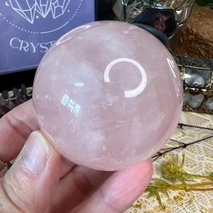 Rose Quartz Crystal Sphere - Polished Rose Quartz Crystal Ball - Pink Quartz Crystal Sphere - Crystal Decor - RQ23