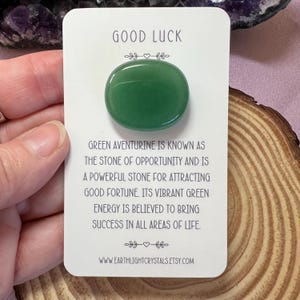 Aventurine verte, cristal de poche porte-bonheur, cristal de porte-bonheur, aventurine verte, cristal de guérison, cadeau en cristal