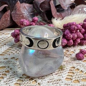 Moon Phase Sterling Silver Ring - Sterling Silver Moon Phase Ring - 925 Silver Lunar Phases Ring - Silver Ring - MPR