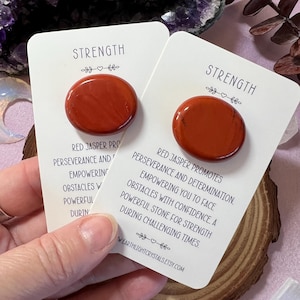 Roter Jaspis Taschenstein Kristallgeschenk für Stärke - Roter Jaspis Sorgenstein Kristall für Stärke - Kristallheilung - Kristallgeschenk -Jr