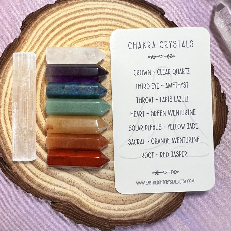 Chakras Mini Pencil Point Crystal Set Chakra Balancing Crystal Kit