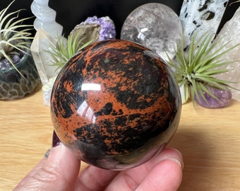 Mahogany Obsidian Crystal Sphere - Polished Mahogany Obsidian Crystal - Crystal Sphere - Crystal Decor  - Crystal Collection - MO5