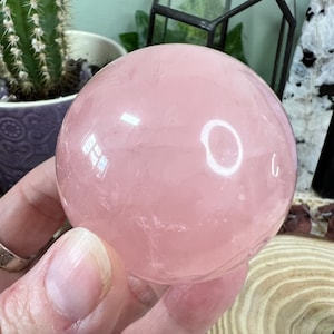 Rose Quartz Crystal Sphere - Polished Rose Quartz Crystal Ball - Pink Quartz Crystal Sphere - Crystal Decor - RQ24