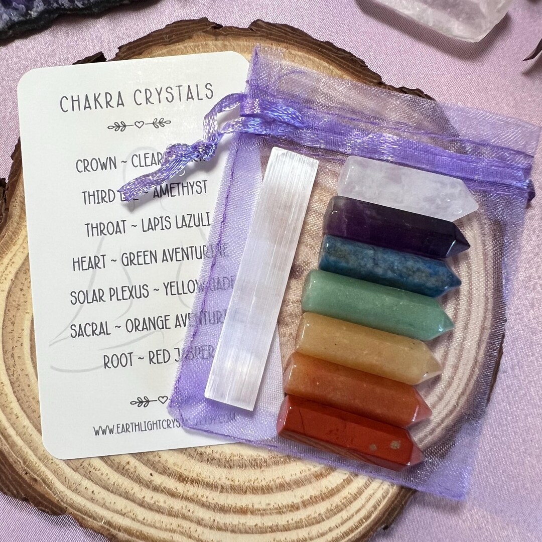 Chakras Mini Pencil Point Crystal Set Chakra Balancing Crystal Kit