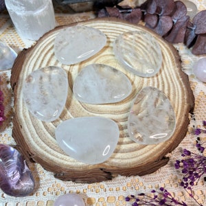 Clear Quartz Crystal Pocket Stone - Polished Clear Quartz Touch Stone - Clear Quartz Worry Stone  - Crystal Collection - CQP