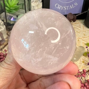 Rose Quartz Crystal Sphere - Polished Rose Quartz Crystal Ball - Pink Rose Quartz Crystal Sphere - Crystal Decor - Crystal Gift - RQ5