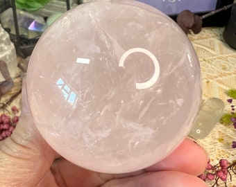 Rose Quartz Crystal Sphere - Polished Rose Quartz Crystal Ball - Pink Quartz Crystal Sphere - Crystal Decor - RQ5