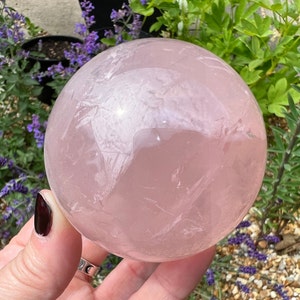 Rose Quartz Crystal Sphere - Polished Pink Rose Quartz Crystal Ball - Crystal Collection - RQ1