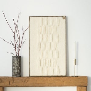 Textured Natural Tapestry - Handwoven Wabi Sabi Wall Art - Cream Minimalist Decor - Japandi Style - Zen Wall Hanging Bedroom Art Decor
