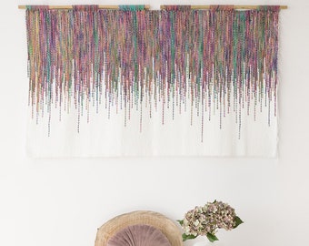 Art Living Room - Fiber Art - Large Wall Hanging - Woven Wall Art - Wall Art Tapestry - Tapestry Decoration - WabiSabi Art - Rainbow Decor