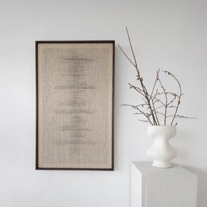 Framed Wall Hanging - Woven Wall Decoration - Natural Wool Textile Art - Japandi Decor - Beige Neutral Bedroom Decor - Minimalist Interior