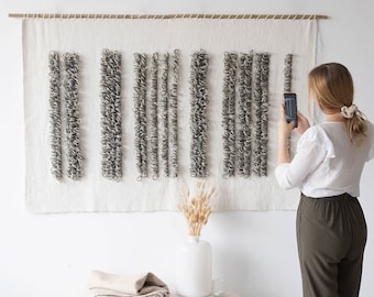 Textured Wall Hanging - Tapestry Hanging - Wall Decor - Bohemian Living Room - Boho Wall Hanging - Large Wall Weaving - Landscape Fiber Art