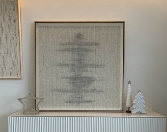 Njo - Quadratische Textile Wandkunst - Schlafzimmer & Wohnzimmer Dekor - Handgemachter Faser Wandteppich - Minimalistische Akzente - Gewebte Wandbehang - Dekor