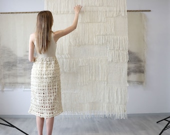 Tapestry Hanging - Bohemian Living Room - Large Wall Weaving - Wall Decor - Textured Wall Hanging - Boho Decoration - Textile Wall Art