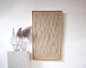 Fiber Wall Decor - Neutral Decor - Minimalist Textile Art - Art for Bedroom - Large Framed Woven Wall Hanging - Modern Tapestry - Japandi