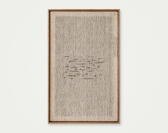 Minimalist Woven Wall Art - Japandi Wall Decor - Framed Wool Tapestry - Neutral Textured Wall Hanging - Wabi Sabi Fiber Art - Flun