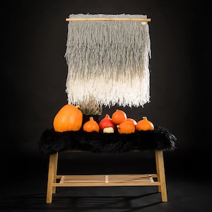 Tapisserie murale en laine - oeuvre d&#39;art murale textile moderne - décoration de style japonais - tête de lit tissée bohème - tenture murale unique - oeuvre d&#39;art en fibres naturelles - décoration